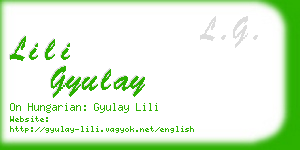 lili gyulay business card